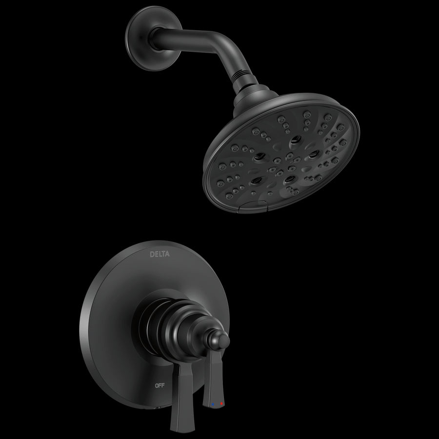 Dorval Two-Handle Pressure Balance Shower Only Faucet in Matte Black
