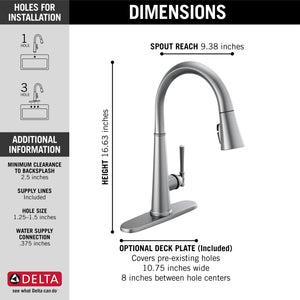 Emmeline Pull-Down Kitchen Faucet in Lumicoat Arctic Stainless