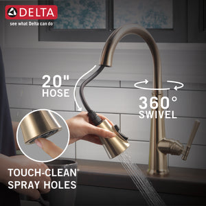 Emmeline Pull-Down Kitchen Faucet in Lumicoat Champagne Bronze
