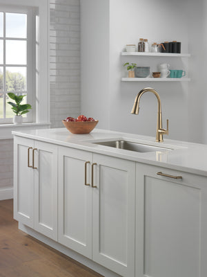 Emmeline Pull-Down Kitchen Faucet in Lumicoat Champagne Bronze
