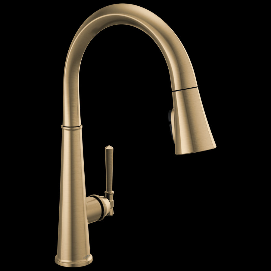Emmeline Pull-Down Kitchen Faucet in Lumicoat Champagne Bronze