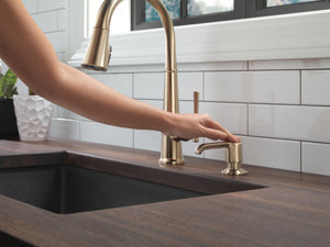 Emmeline Pull-Down Kitchen Faucet in Lumicoat Champagne Bronze