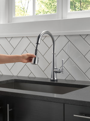 Emmeline Pull-Down Touchless Kitchen Faucet in Lumicoat Arctic Stainless