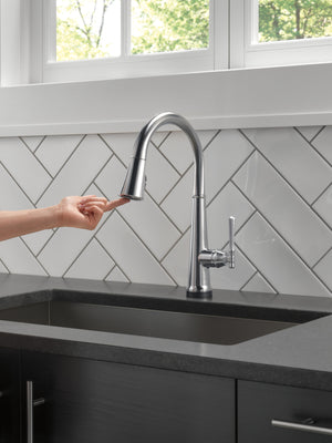 Emmeline Pull-Down Touchless Kitchen Faucet in Lumicoat Arctic Stainless