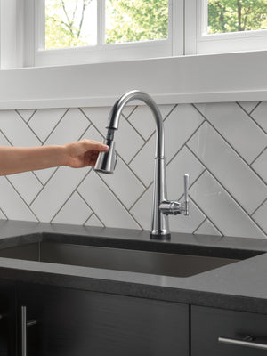 Emmeline Pull-Down Touchless Kitchen Faucet in Lumicoat Arctic Stainless