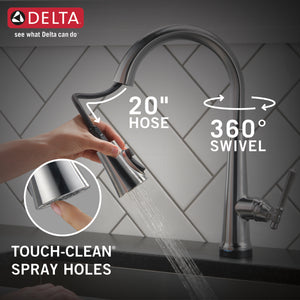 Emmeline Pull-Down Touchless Kitchen Faucet in Lumicoat Arctic Stainless