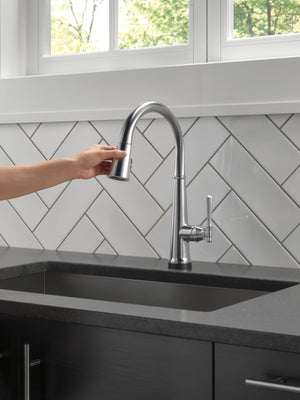 Emmeline Pull-Down Touchless Kitchen Faucet in Lumicoat Arctic Stainless