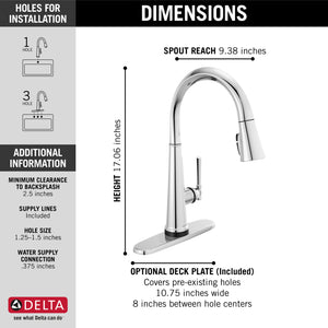 Emmeline Pull-Down Touchless Kitchen Faucet in Lumicoat Chrome