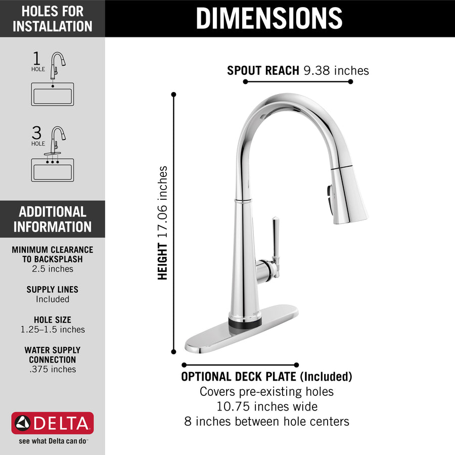 Emmeline Pull-Down Touchless Kitchen Faucet in Lumicoat Chrome