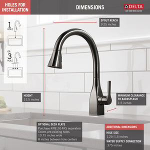 Mateo Pull-Down Kitchen Faucet in Black Stainless