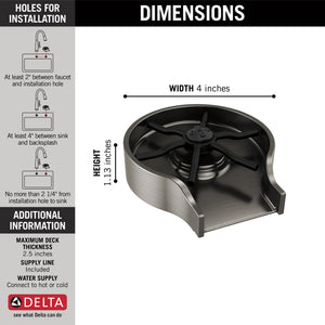 Delta Glass Rinser in Black Stainless