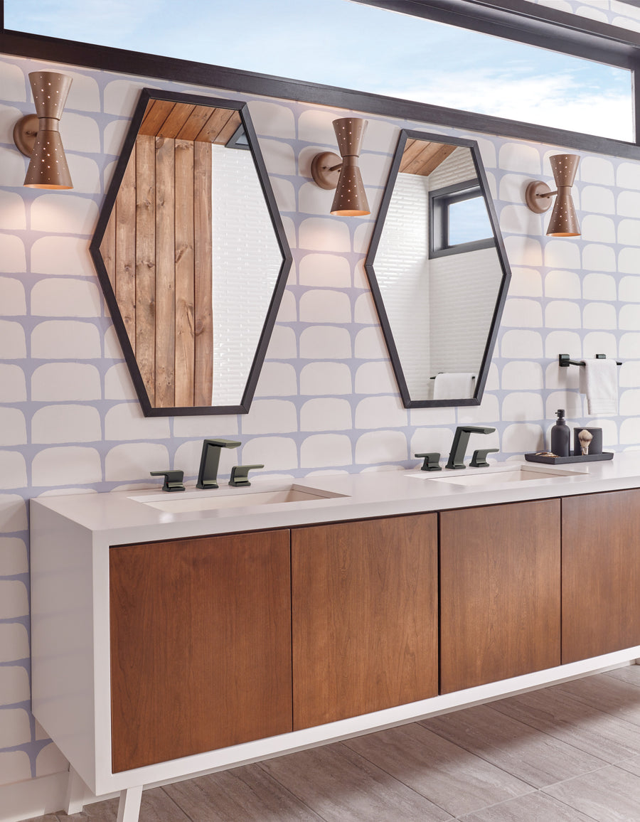 Pivotal Widespread Two-Handle Bathroom Faucet in Matte Black