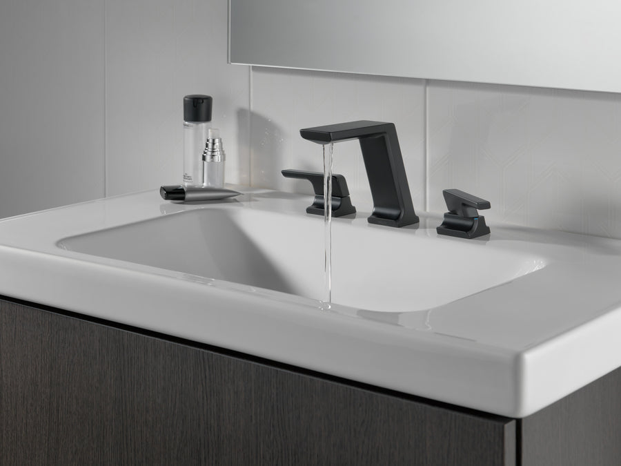 Pivotal Widespread Two-Handle Bathroom Faucet in Matte Black