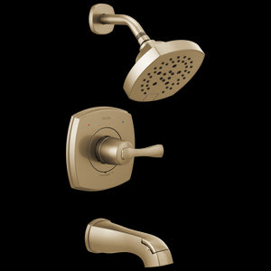 Stryke 14 Series Single Lever Handle Tub & Shower Faucet in Champagne Bronze