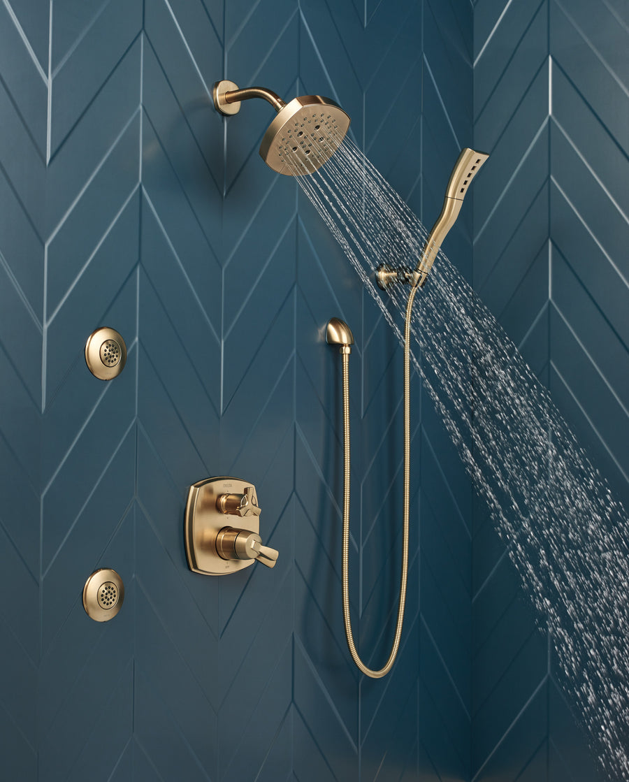 Stryke 17 Series Six-Way Valve Trim Diverter in Champagne Bronze