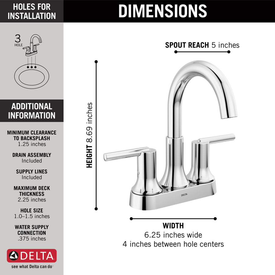 Trinsic Centerset Two-Handle Bathroom Faucet in Chrome