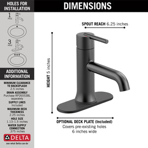 Trinsic Single-Handle Bathroom Faucet in Matte Black