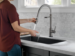 Trinsic Pull-Down Kitchen Faucet in Black Stainless