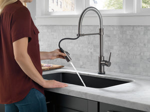 Trinsic Pull-Down Kitchen Faucet in Black Stainless