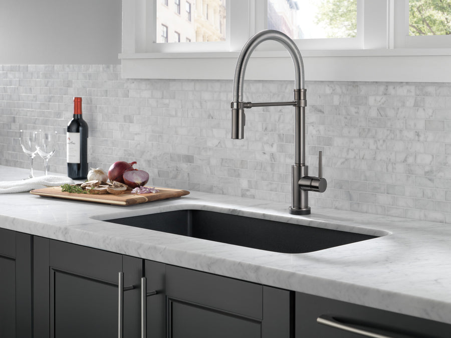Trinsic Pull-Down Kitchen Faucet in Black Stainless