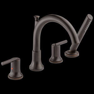 Trinsic Two-Handle Roman Tub Filler in Venetian Bronze with Hand Shower