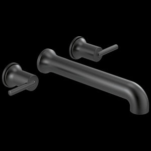 Trinsic Two-Handle Wall Mount Tub Filler in Matte Black