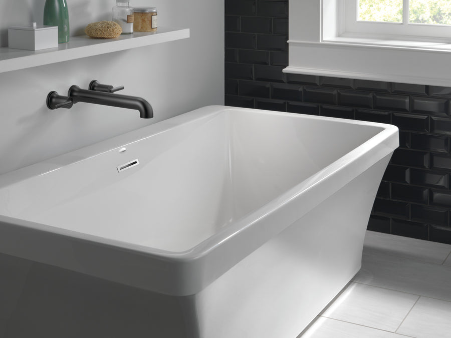 Trinsic Two-Handle Wall Mount Tub Filler in Matte Black