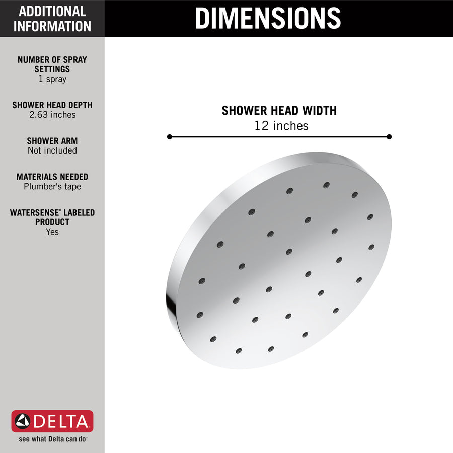 Universal Showering 1.75 gpm Single-Setting Round Showerhead in Lumicoat Chrome
