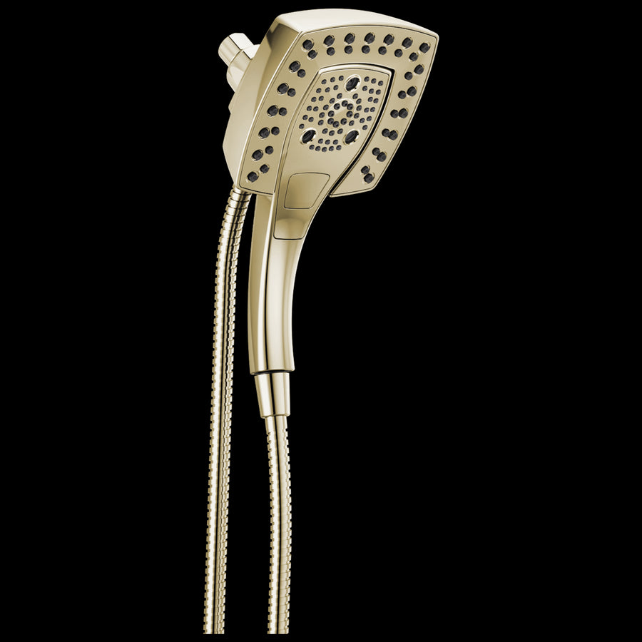 Universal Showering 1.75 gpm 5-Setting Square 2 in 1 Showerhead in Lumicoat Polished Nickel