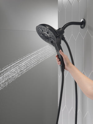 Universal Showering 2.5 gpm 2 in 1 Showerhead in Matte Black with Hand Shower
