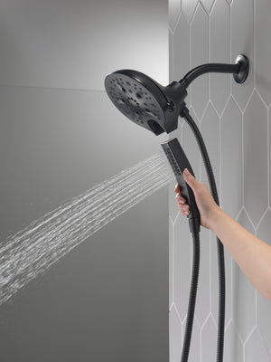 Universal Showering 2.5 gpm 2 in 1 Showerhead in Matte Black with Hand Shower