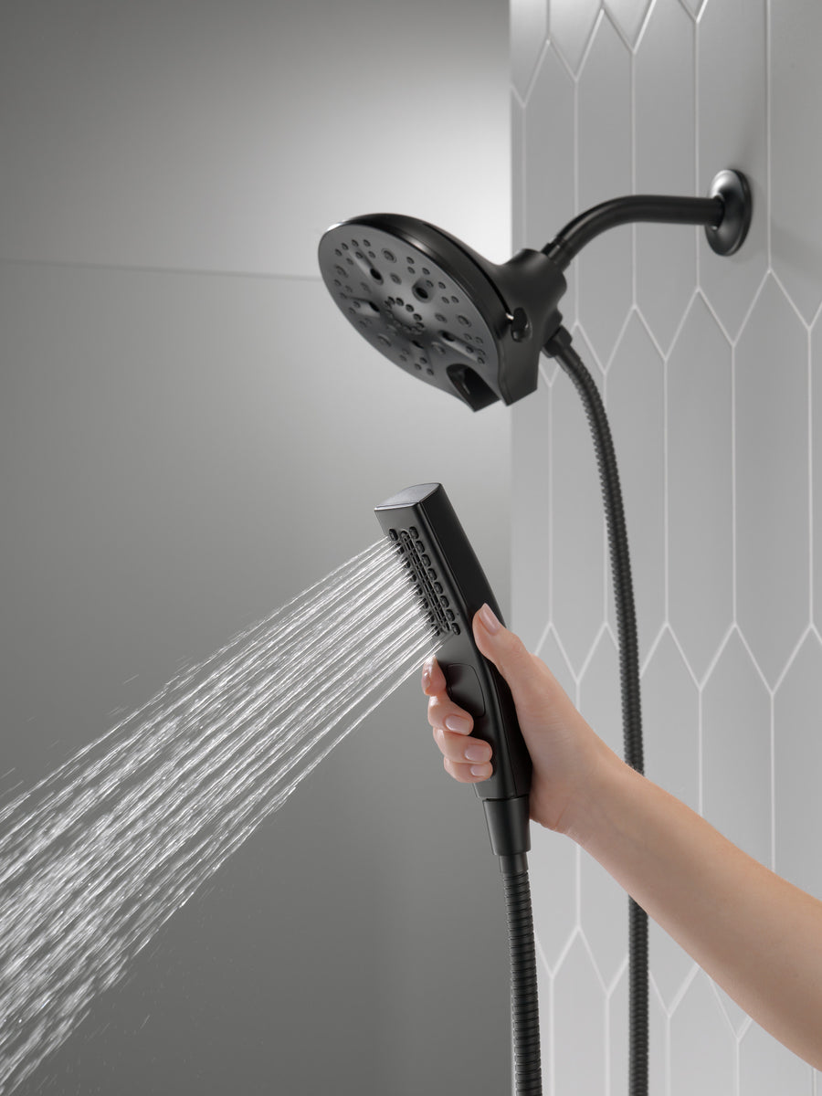Universal Showering 2.5 gpm 2 in 1 Showerhead in Matte Black with Hand Shower