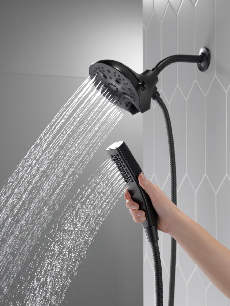 Universal Showering 2.5 gpm 2 in 1 Showerhead in Matte Black with Hand Shower