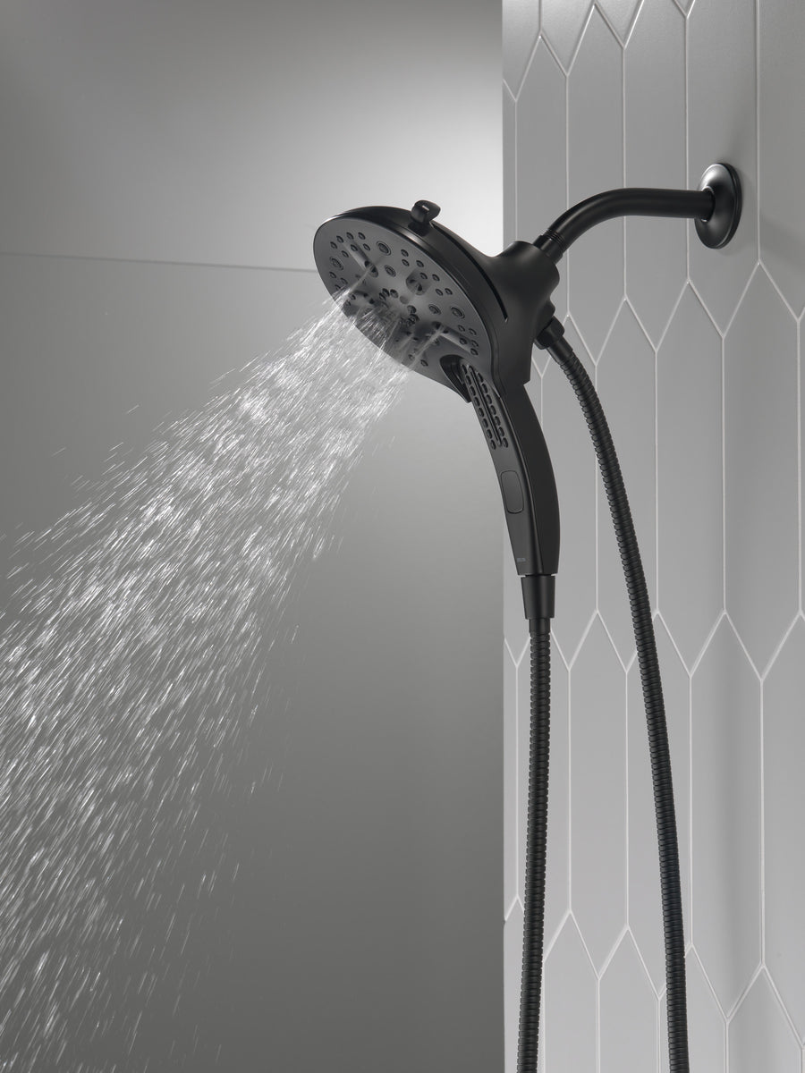 Universal Showering 2.5 gpm 2 in 1 Showerhead in Matte Black with Hand Shower
