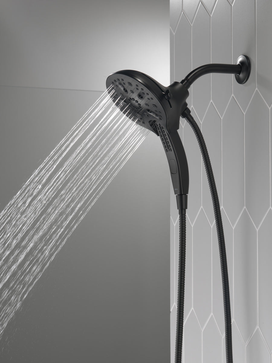 Universal Showering 2.5 gpm 2 in 1 Showerhead in Matte Black with Hand Shower