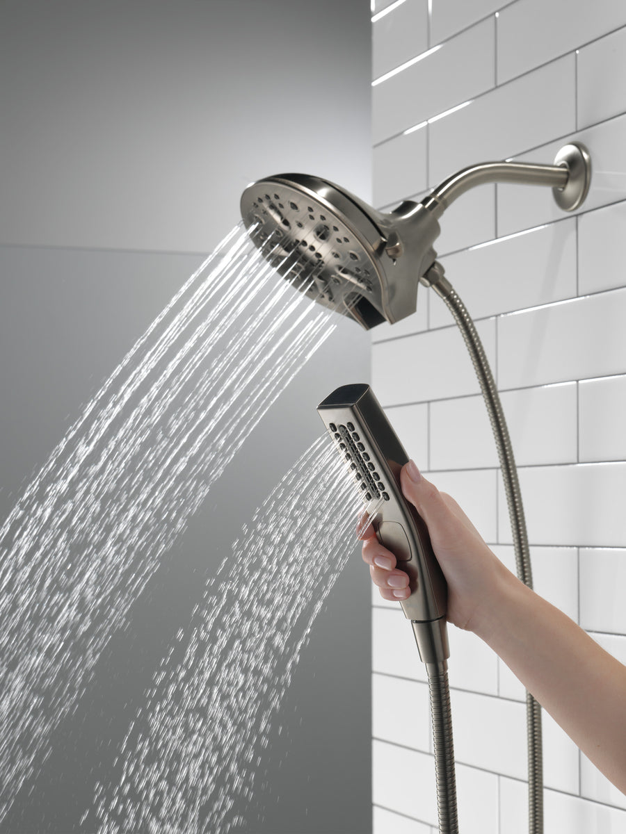 Universal Showering 2.5 gpm 2 in 1 Showerhead in Black Stainless with Hand Shower