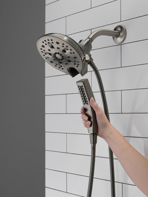 Universal Showering 2.5 gpm 2 in 1 Showerhead in Black Stainless with Hand Shower