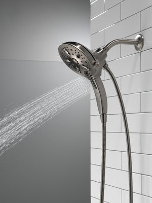 Universal Showering 2.5 gpm 2 in 1 Showerhead in Black Stainless with Hand Shower
