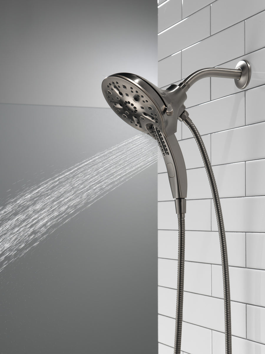 Universal Showering 2.5 gpm 2 in 1 Showerhead in Black Stainless with Hand Shower