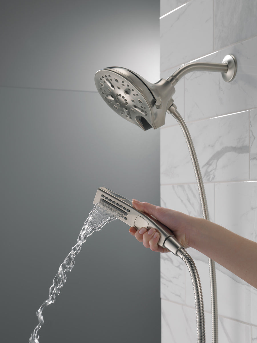 Universal Showering 2.5 gpm 2 in 1 Showerhead in Stainless with Hand Shower