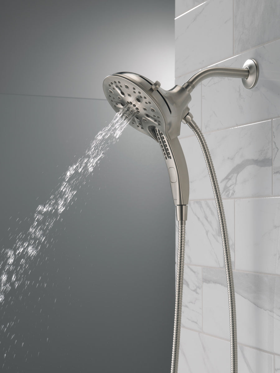 Universal Showering 2.5 gpm 2 in 1 Showerhead in Stainless with Hand Shower