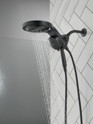 Universal Showering 1.75 gpm 5-Setting 2 in 1 Showerhead in Matte Black with Hand Shower