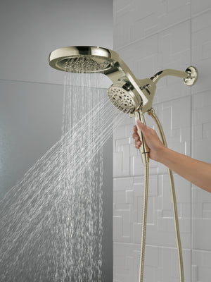 Universal Showering 2.5 gpm 5-Setting 2 in 1 Showerhead in Polished Nickel with Hand Shower