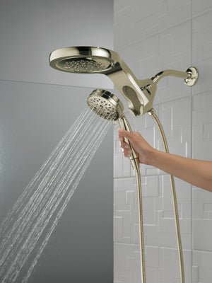 Universal Showering 2.5 gpm 5-Setting 2 in 1 Showerhead in Polished Nickel with Hand Shower