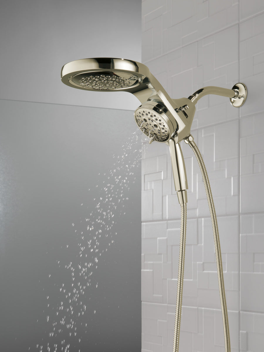 Universal Showering 2.5 gpm 5-Setting 2 in 1 Showerhead in Polished Nickel with Hand Shower