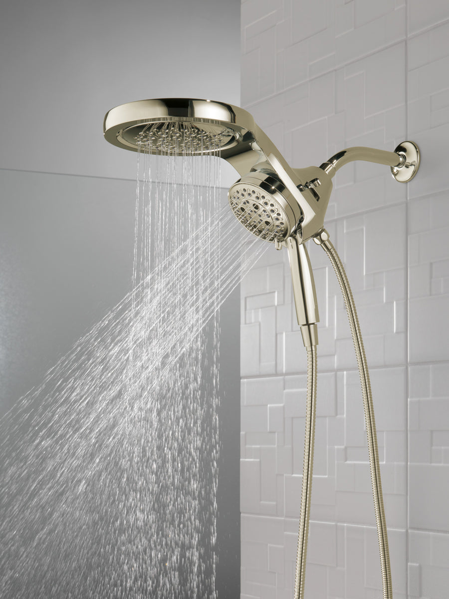 Universal Showering 2.5 gpm 5-Setting 2 in 1 Showerhead in Polished Nickel with Hand Shower