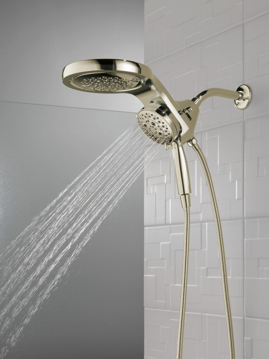 Universal Showering 2.5 gpm 5-Setting 2 in 1 Showerhead in Polished Nickel with Hand Shower