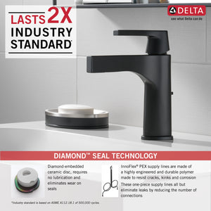 Zura Single-Handle Bathroom Faucet in Matte Black - Drain Included