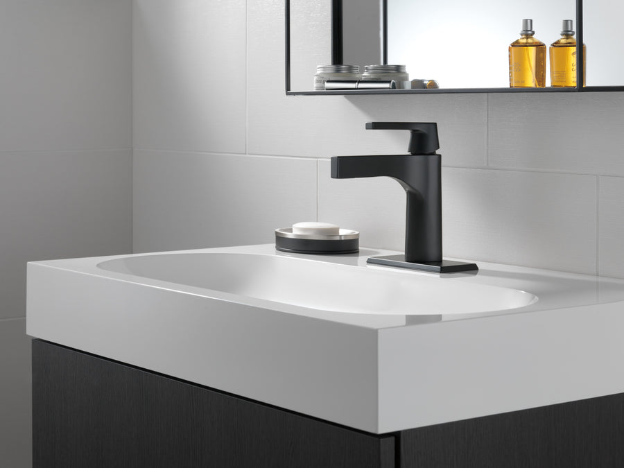Zura Single-Handle Bathroom Faucet in Matte Black - Drain Included