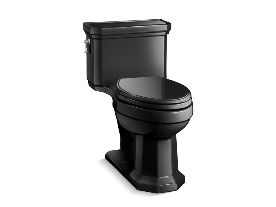 Kathryn Comfort Height Elongated 1.28 gpf One-Piece Toilet in Black Black
